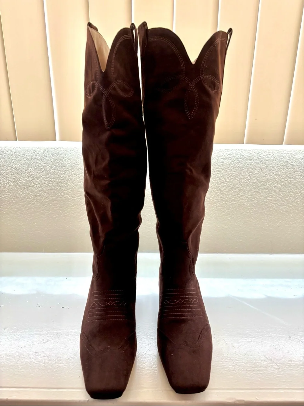 Brand New! Women's Dark Brown Suede Knee-High Boots (size: 8.5)
